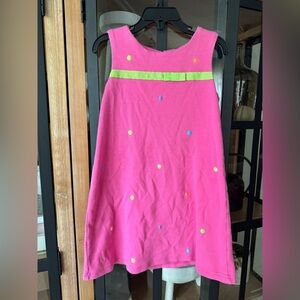 Vintage Hartstrings dress girls embroidered aline sleeveless polka dots bow
